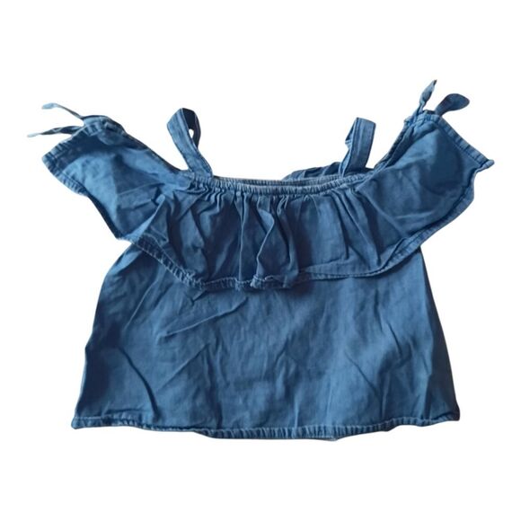 Zara Kids Blue Ruffle Top - Picture 1 of 3